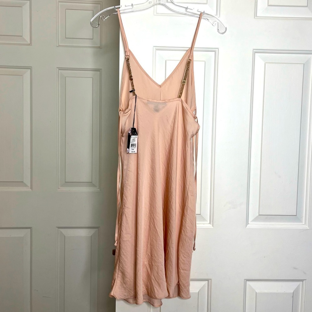 NWT Midnight Bakery Satin Bias Cut Chemise Slip Dress S Rose - Picture 4 of 12